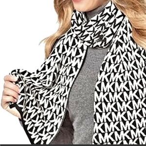 Michael Kors Monochrome MK Pattern Scarf